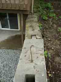Failing retaining wall, Home Inspection everett